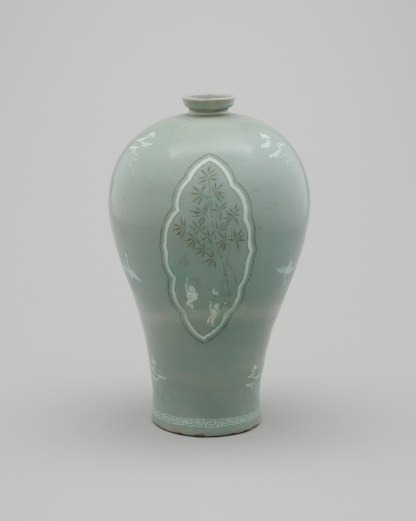Plum Vase Maebyeong with Clouds Cranes and Chi